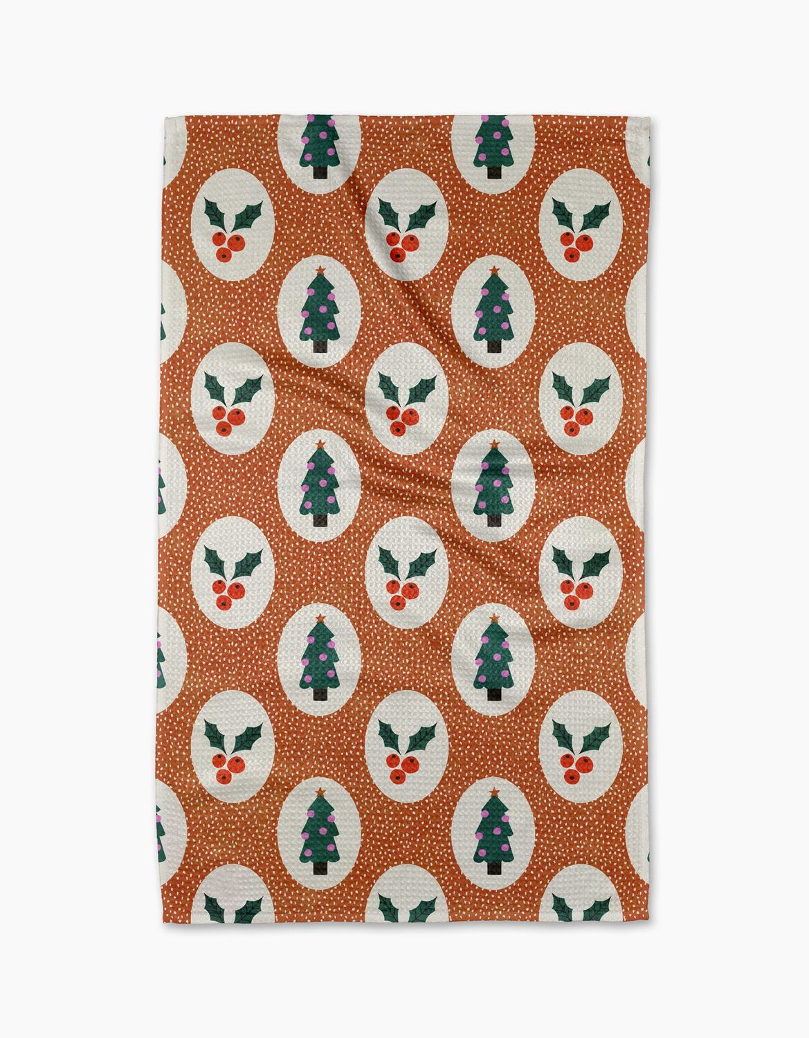 Vintage Holly Christmas Tea Towel | Geometry
