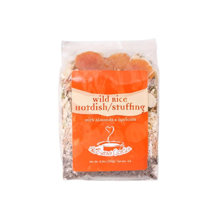 Wild Rice Hotdish with almonds and apricots