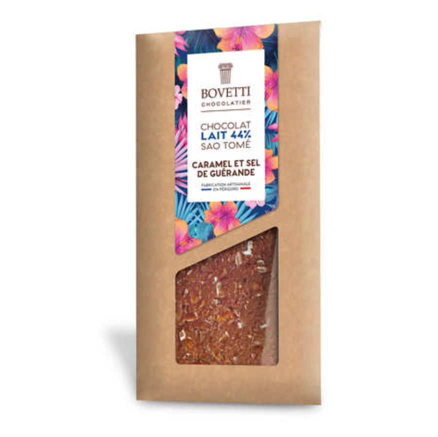 Bovetti Milk Chocolate Caramel &amp; Guérande Sea Salt Bar – 3.5 oz