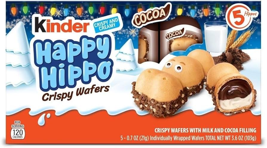 Kinder Happy Hippo, Cocoa Cream Biscuit, 3.6oz
