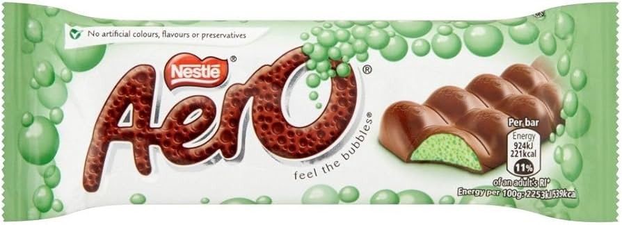 Nestle Uk Aero Mint Chocolate Bars