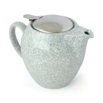 Bee House Round Ceramic Teapot 19.6oz  - Crackle Blue