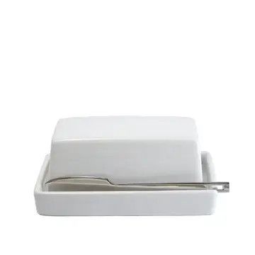 BEE HOUSE Butter Dish with s.s.butter knife - White