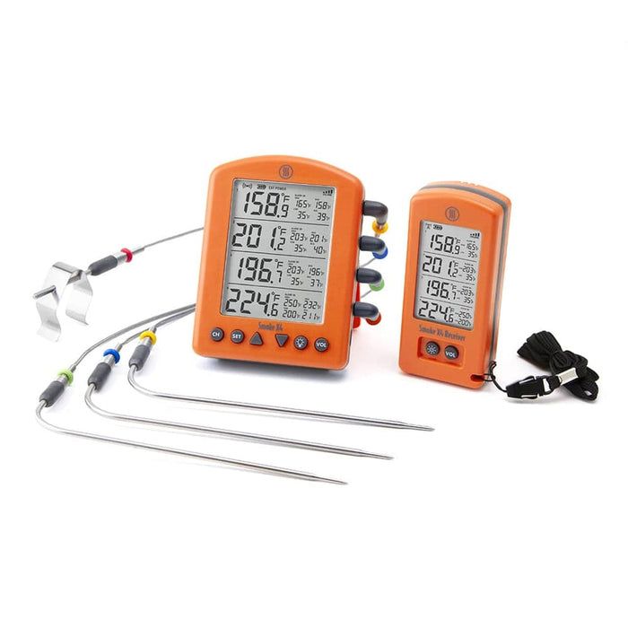 Smoke X4 - 4-Ch. Long-Range Wireless BBQ Alarm Thermometer, Orange