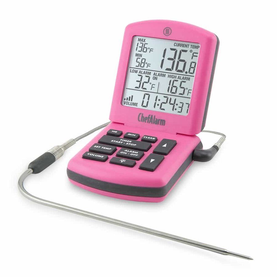 ChefAlarm w/ Pro-Series High Temp Cooking Probe and Case, Pink