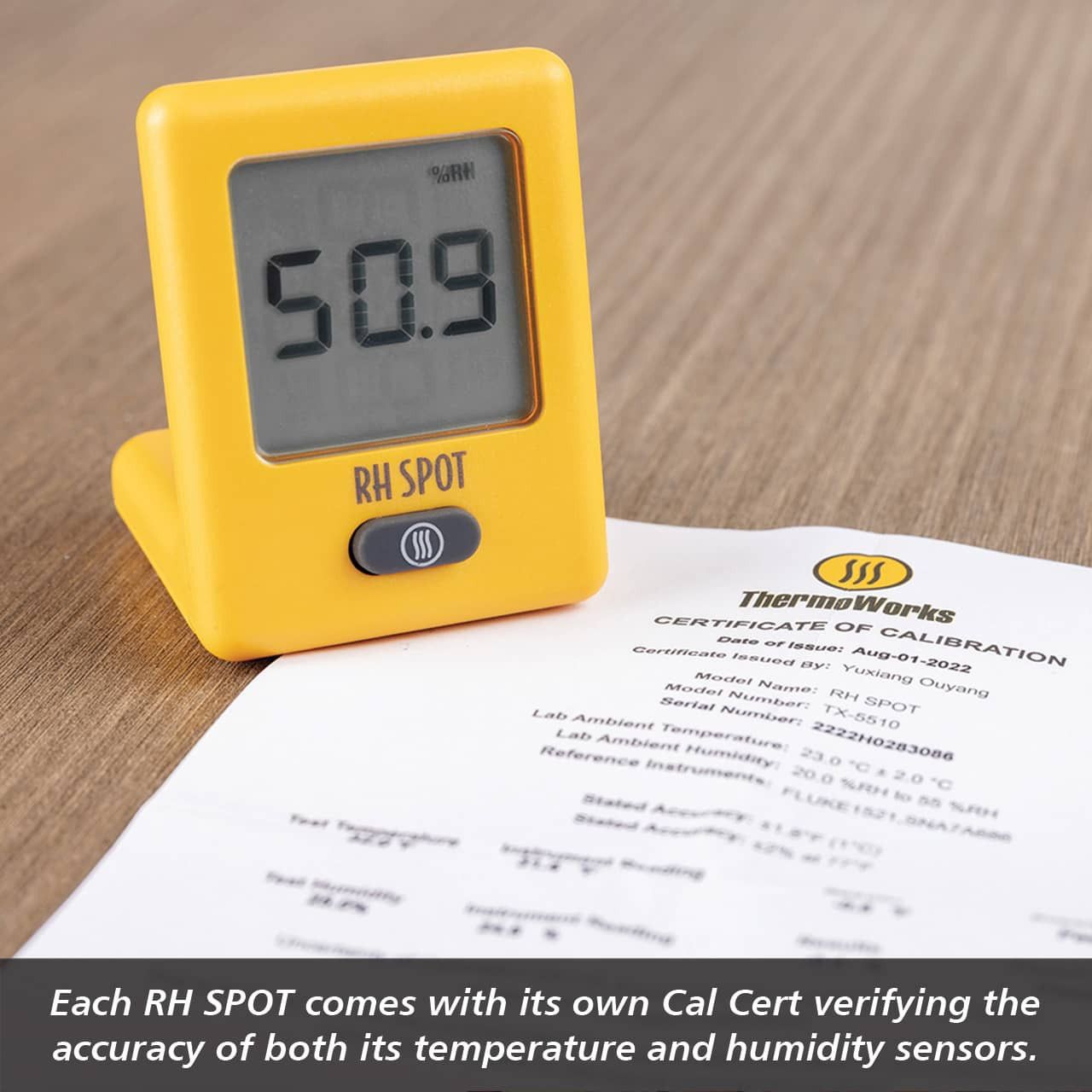 RH SPOT - The Temperature &amp; Humidity Everywhere Thermometer, Yellow