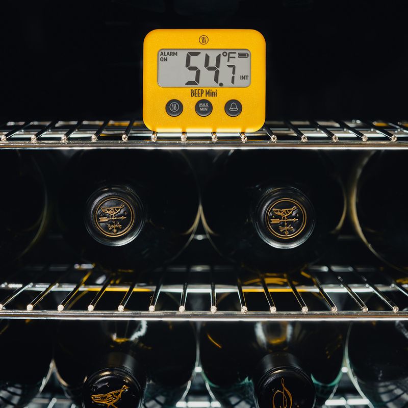 BEEP Mini - Dual-Zone Thermometer for Refrigerators &amp; Freezers, Yellow