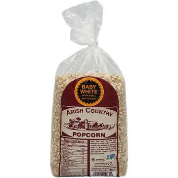 2lb Bag of Baby White Hulless Popcorn | Amish Country Popcorn