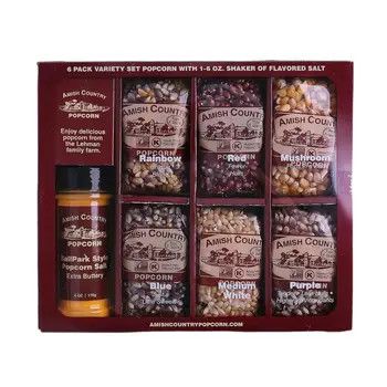 Popcorn Variety Gift Box with 5.5oz Buttersalt | Amish Country Popcorn