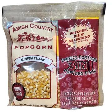 5.5oz Tri-Pack of Yellow Popcorn | Amish Country Popcorn