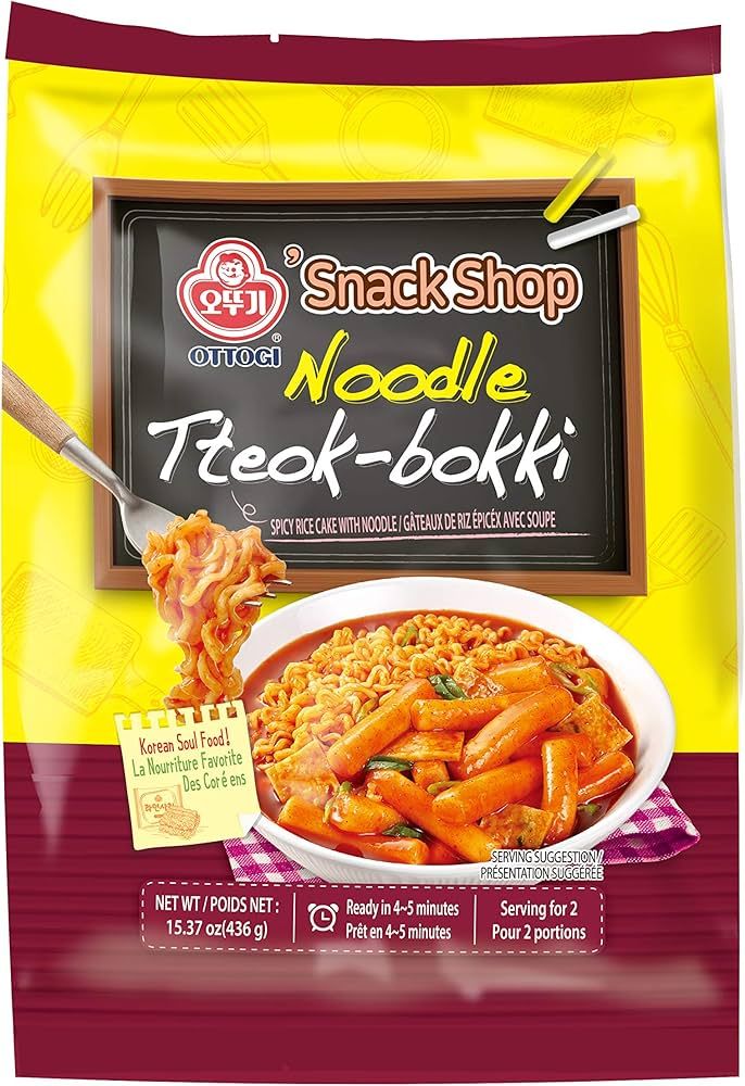 Spicy Rabokki Noodle Tteokbokki - Rice Cakes with Noodles, 15.37oz