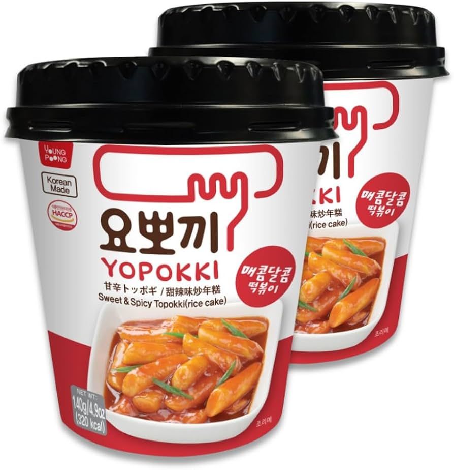 Korean Instant Tteokbokki Rice Cake Sweet &amp; Spicy Flavor 140g