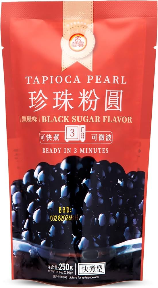 Black Sugar Flavor Boba Tapioca Pearls, 8.8oz