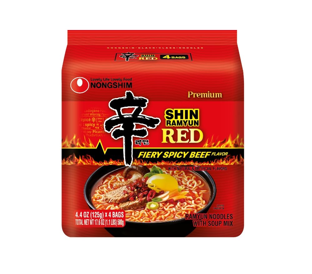 Premium Shin Red Ramyun , Ramen Fire Spicy Beef Flavor 4.4 oz