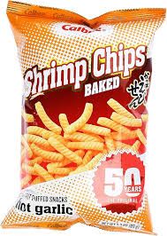 Calbee Baked Shrimp Chips Hot Garlic 3.3oz