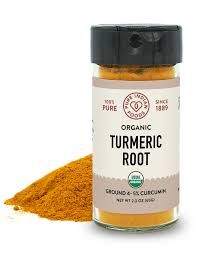 Turmeric Root Ground, Rich in Curcumin, Certified Organic 2.3 oz Glass Bottle