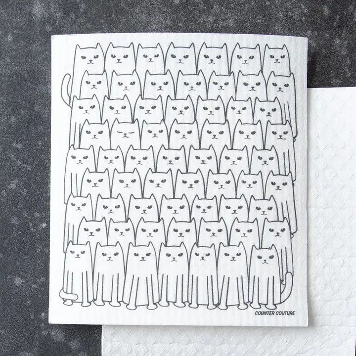 Swedish Dishcloth, Cat — Eco-Friendly Cat Kitchen Towel