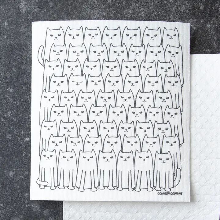 Swedish Dishcloth, Cat — Eco-Friendly Cat Kitchen Towel