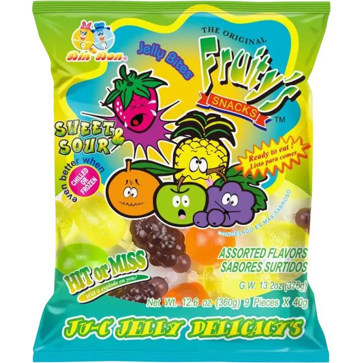 Din Don Fruitys Ju-C Jelly fruit TikTok Candy jello Bag