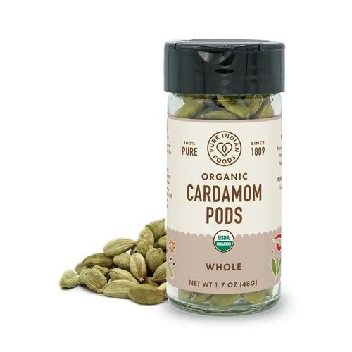 Cardamom Green Whole Pods, Certified Organic - 1.7 oz Glass Bottle