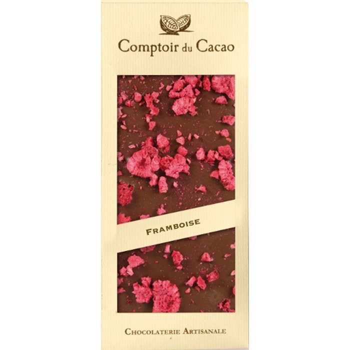 Comptoir du Cacao Dark chocolate bar w/ raspberry