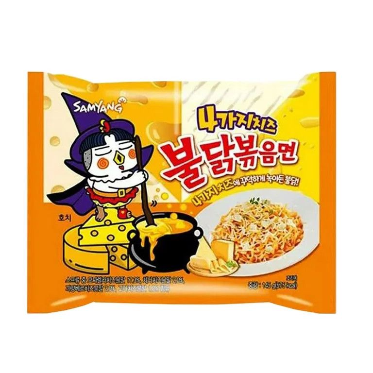 Buldak Noodles Quattro Cheese Hot Chicken Flavor Stir-Fried Ramen,  Single