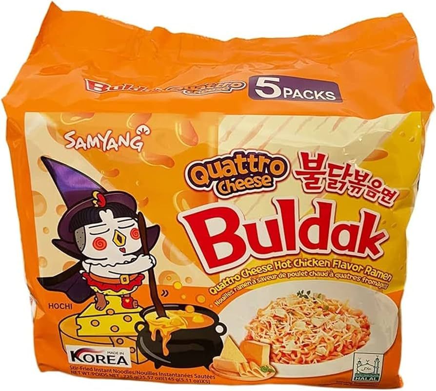 Buldak Noodles Quattro Cheese Hot Chicken Flavor, Single