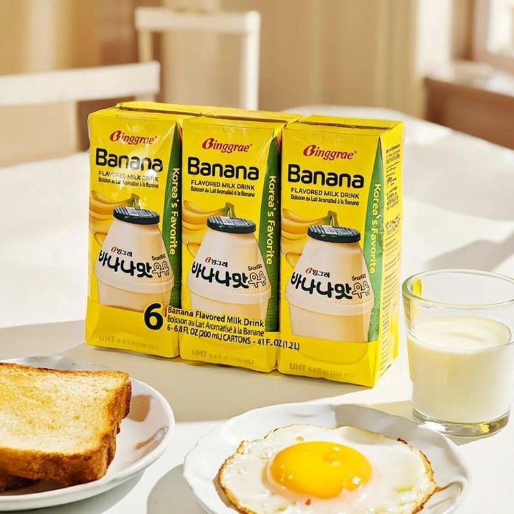 Banana Flavored Milk Drink Korean 6.76 fl oz