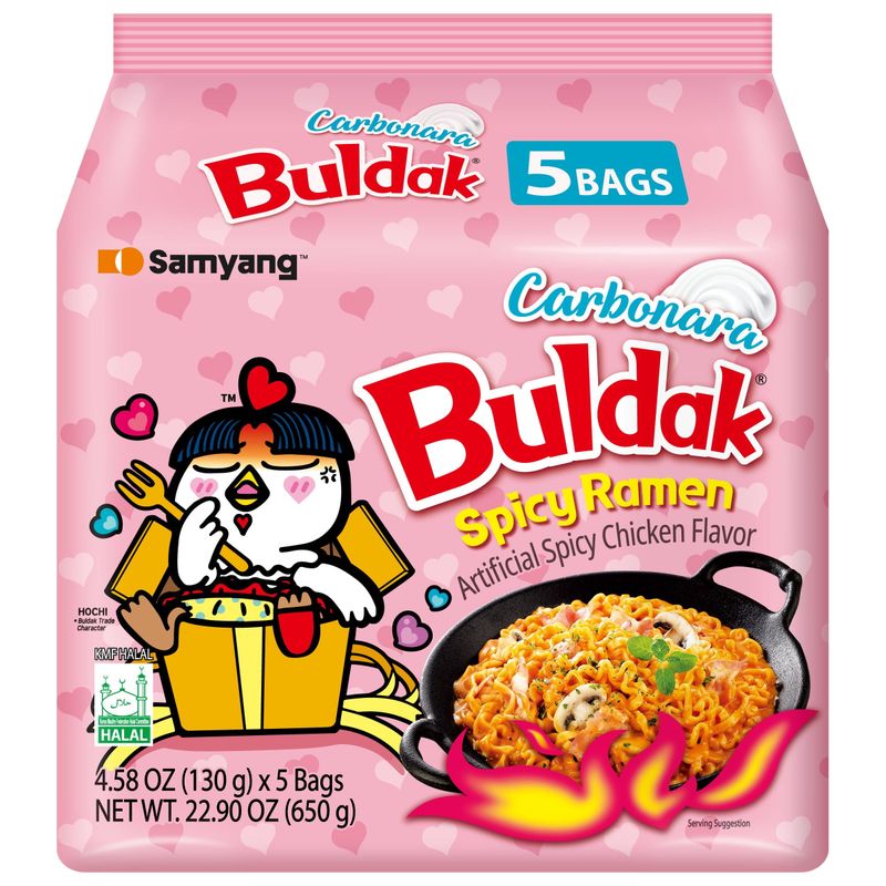 Korean Buldak Noodles Carbonara Hot Chicken Flavor 4.58 oz