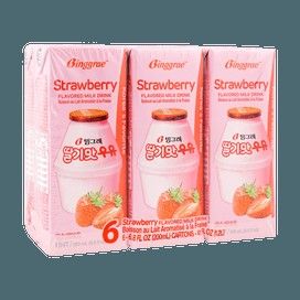 Strawberry Flavored Milk Drink Korean 6.8 fl oz