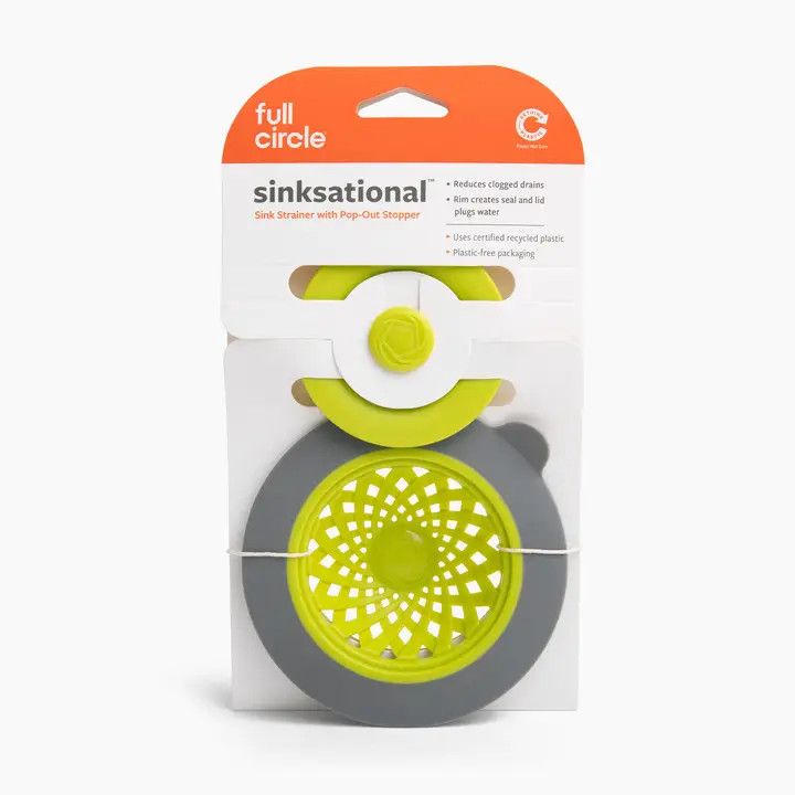 Sinksationational Sink Strainer, Green/Slate / 1pc