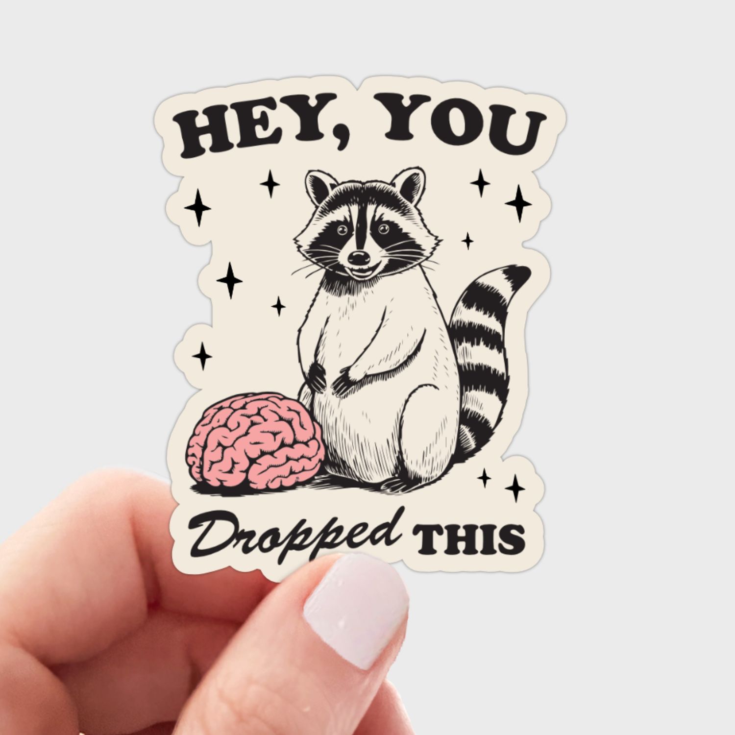 Hey You Dropped This Sticker - raccoon, trash panda, | Yarnival