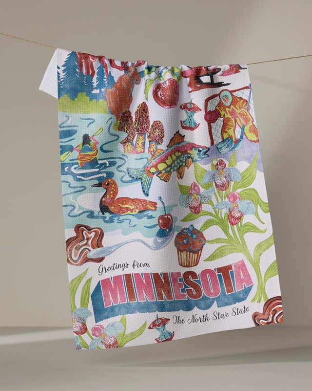 Greetings From Minnesota Tea Towel | Geometry