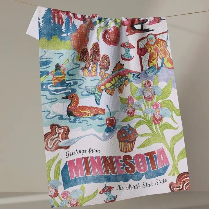 Greetings From Minnesota Tea Towel