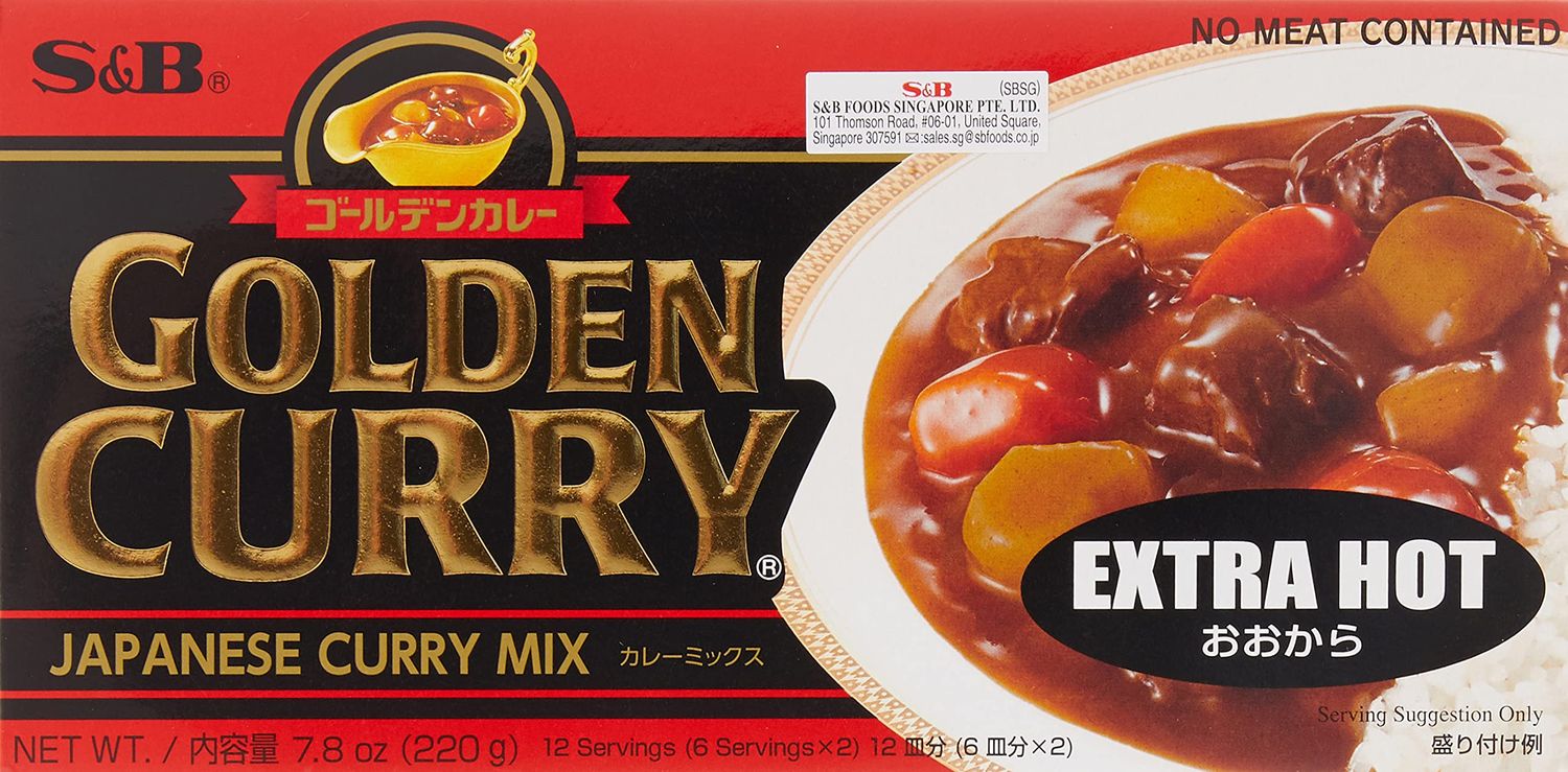 Golden Curry Japanese Curry Mix Extra Hot Spicy Flavor 7.8 oz