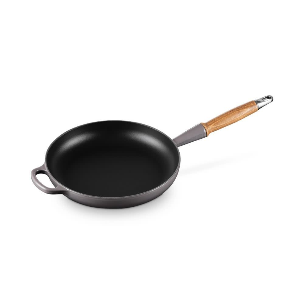 Signature Round Fry Pan 10.25 In Wood Handle Oyster  | Le Creuset