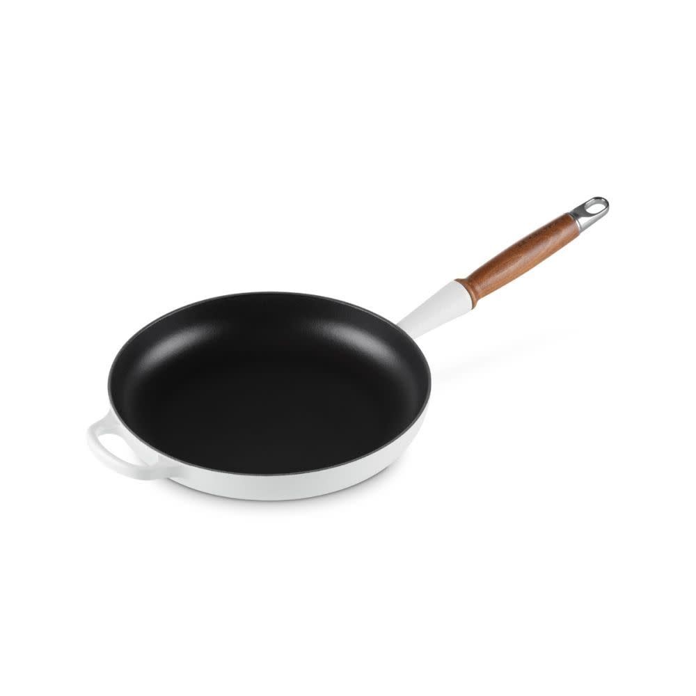 Signature Round Fry Pan 10.25 In Wood Handle White  | Le Creuset