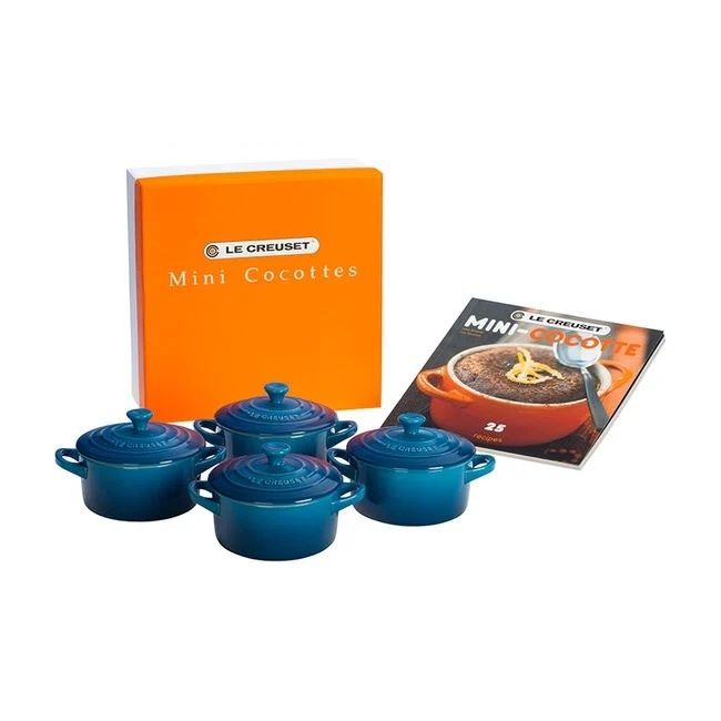 Set of 4 Cocottes w/ Mini-Cocotte Cookbook: Artichaut 8 oz. | Le Creuset