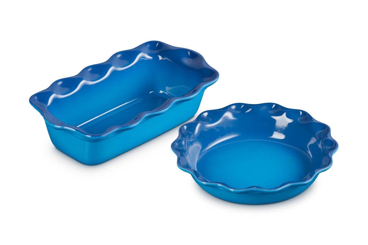Set of 2 Heritage Fluted Pie Dish and Fluted Loaf Pan - Marseille  | Le Creuset
