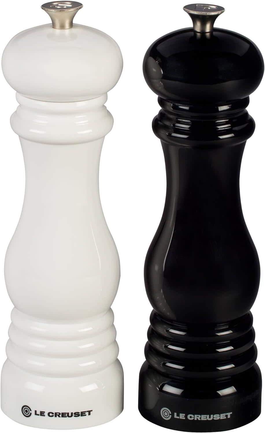 Salt and Pepper Mill Set - Black &amp; White 8" x 2 1/2" | Le Creuset