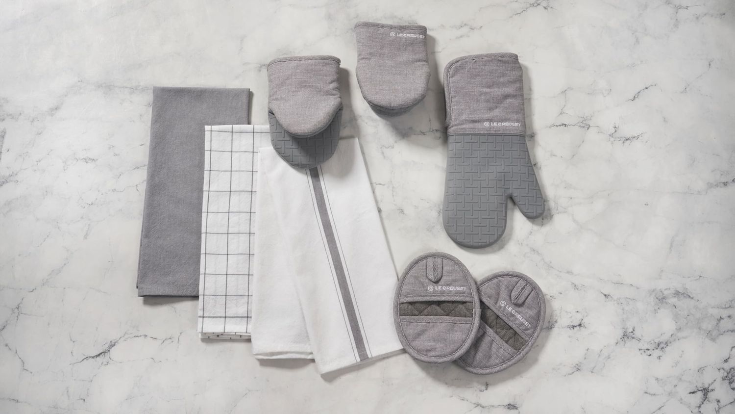 Set of 3 Kitchen Towels Charbon  | Le Creuset