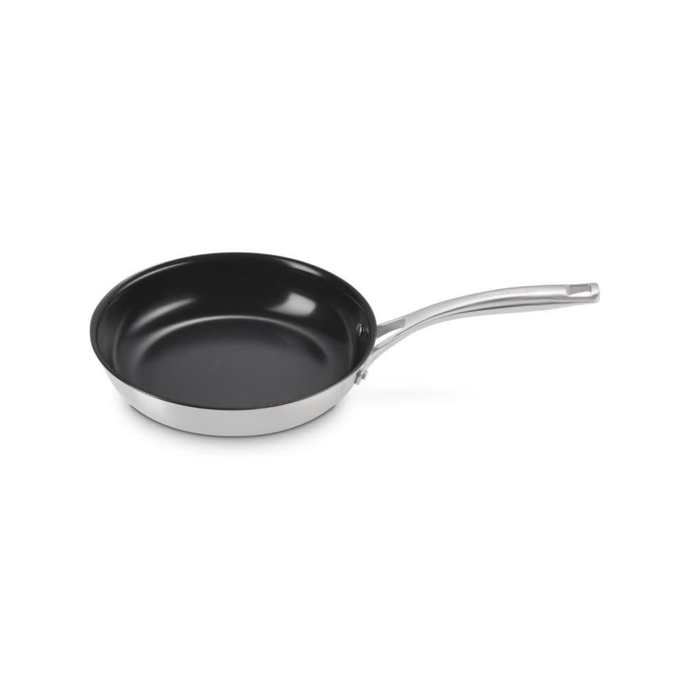 Essential Stainless Steel Shallow Round Fry Pan Ns 11 In  | Le Creuset