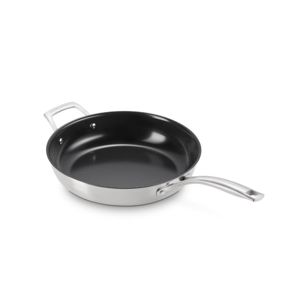 Essential Stainless Steel Shallow Round Fry Pan Ns 9.5 In  | Le Creuset