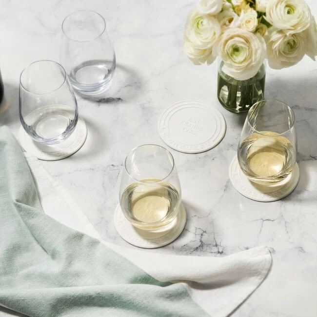 diameter Silicone Coasters (est. 1925) - White Set of 4 - 4" | Le Creuset