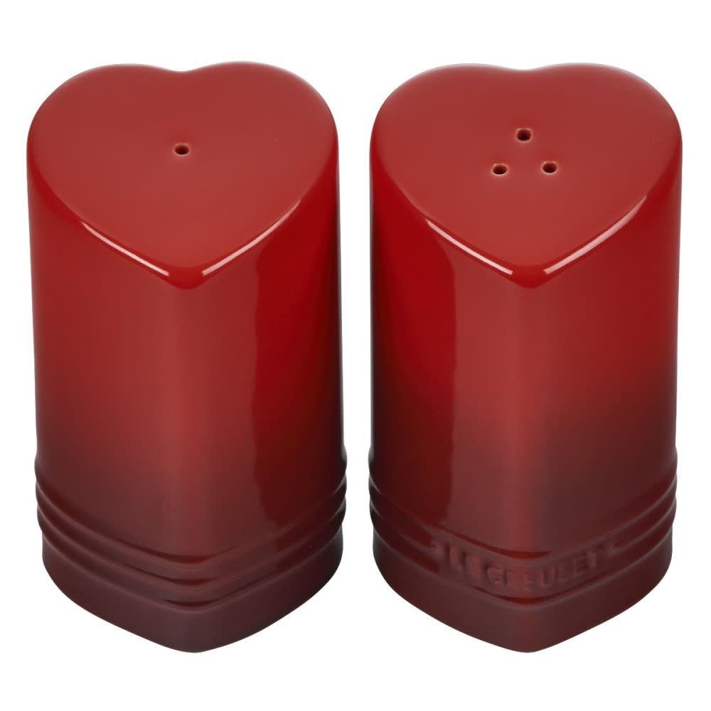 Figural Heart Salt &amp; Pepper Shaker Set of 2 - Cerise  | Le Creuset