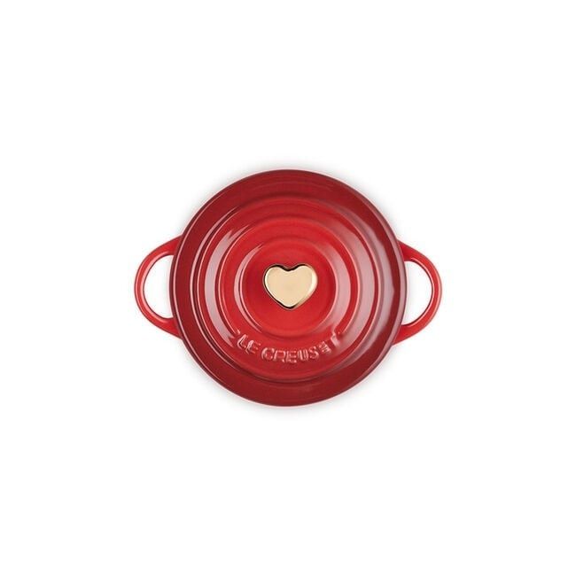 Mini Round Cocotte with Rose Gold Heart Knob - White 8 oz. | Le Creuset