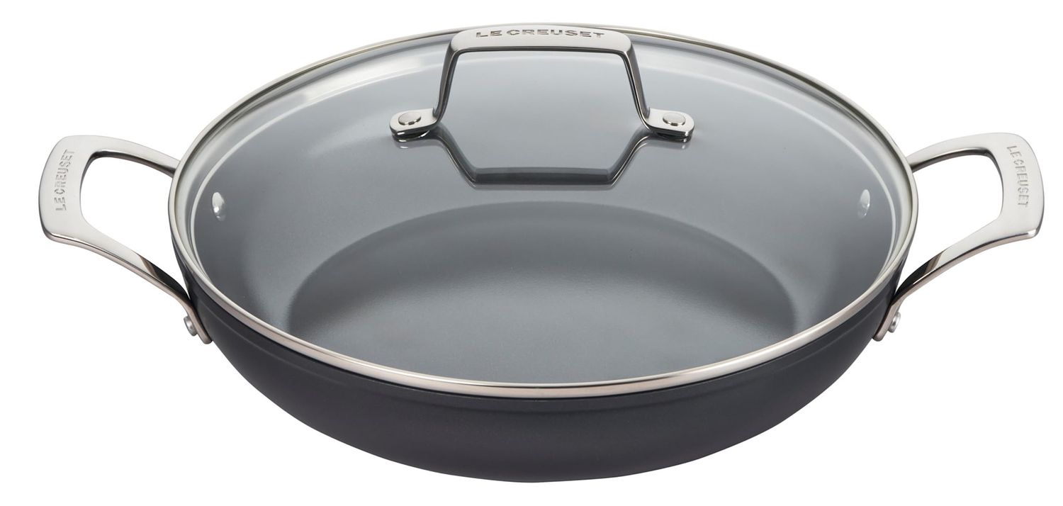 Essential Non-Stick Ceramic Shallow Braiser with Glass Lid 3.5 Qt  | Le Creuset
