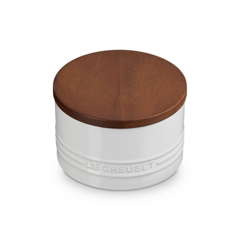 Canister with Wood Lid - White 16 oz. | Le Creuset