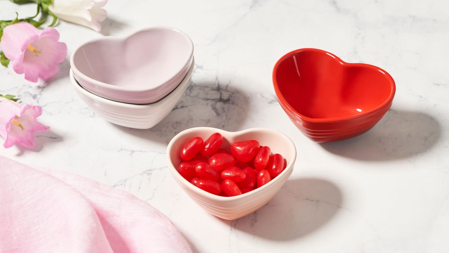 Mini Heart Bowls Set of 4 - White  | Le Creuset