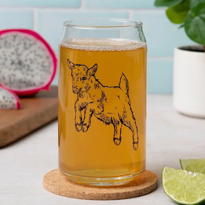 Baby Goat Beer Can Glass Stylish Iced Coffee Cup